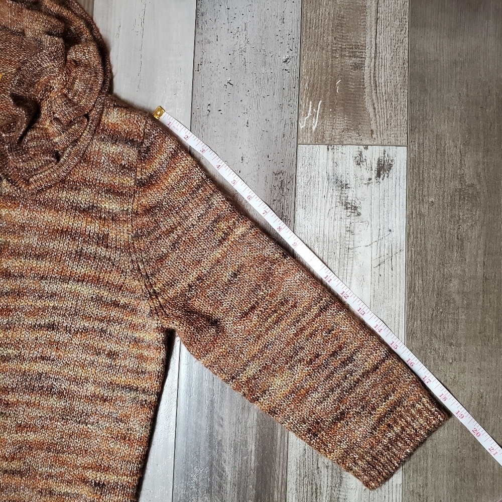 Ruby Rd. Brown Rust Women's Ruffle Button Front Cardigan Sweater Size Medium - Picture 8 of 16